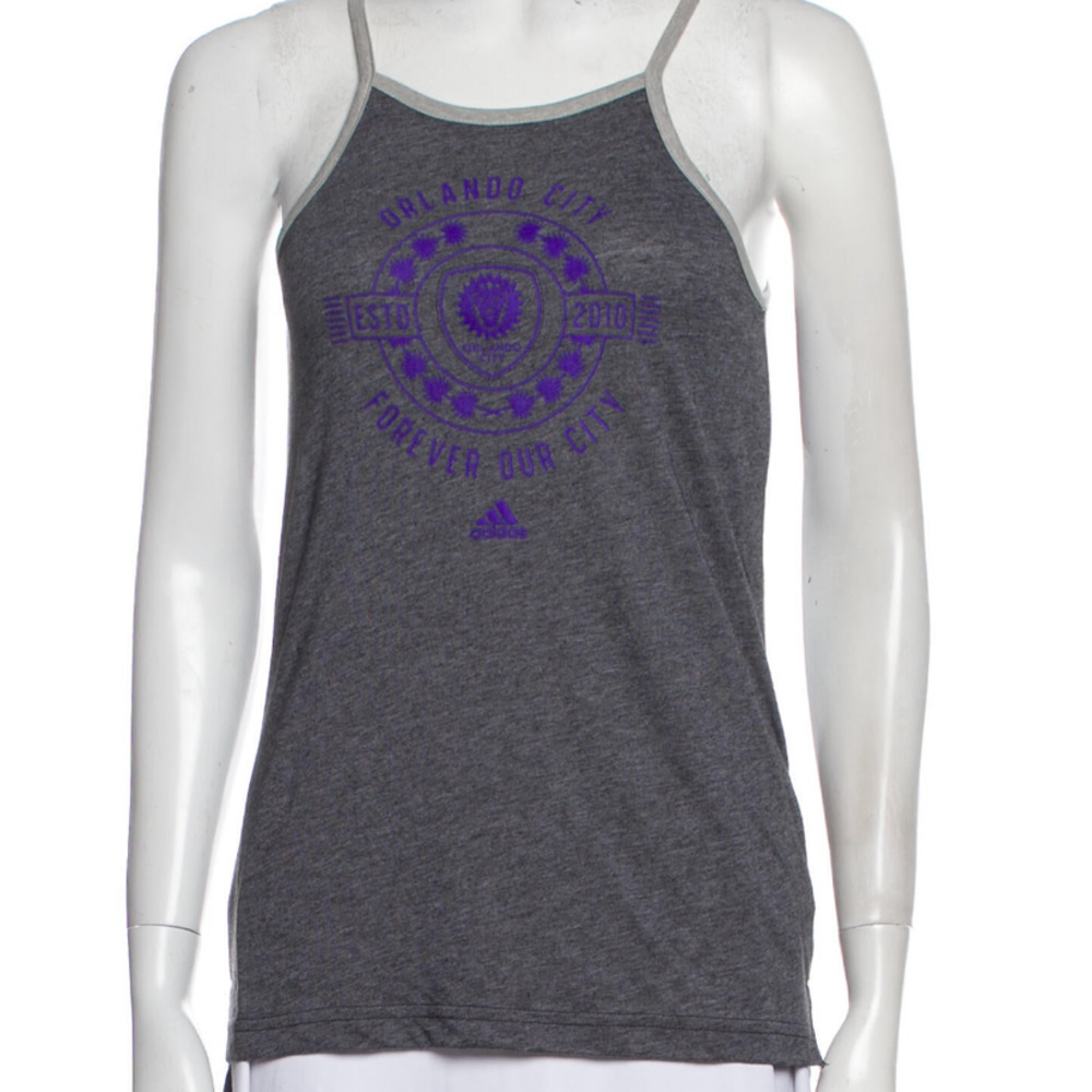 Adidas NWT Orlando‎ City Graphic Print Square Neck T-Shirt Tank